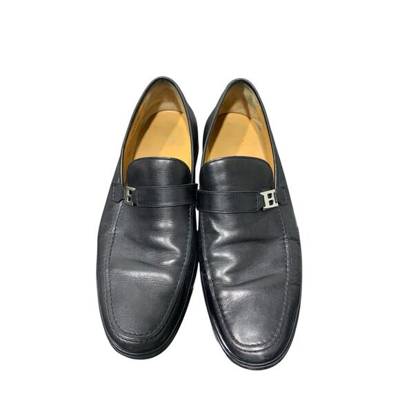 Bally Black Nevio Leather B Logo Buckle Dress Shoes Loafers Size US 10.5D - Picture 5 of 6